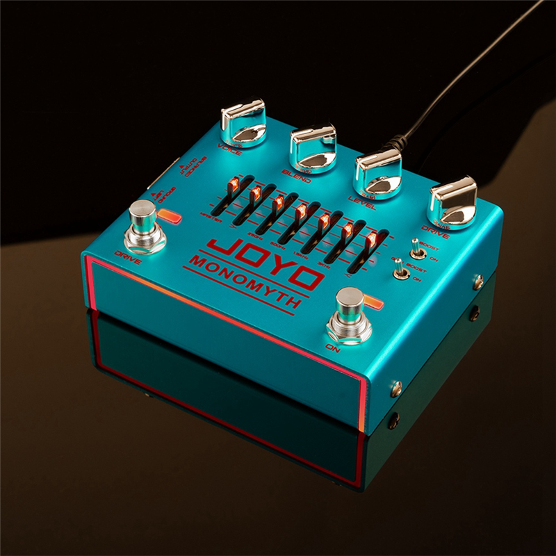 JOYO R-26 MONOMYTH Bass Preamp Effect Pedal Overdrive Channel With 6 Band-Graphic EQ Offers Real Amplifier Simulation Tone Easy To Use Blue. 