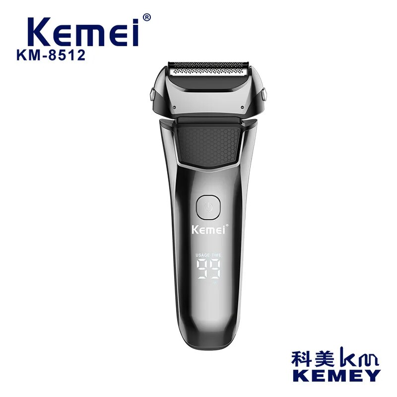 Kemei Razor KM-8512 Double-layer Reciprocating Full-body Washing LCD Digital Display Electric Shaver for Men Machine for Men. 