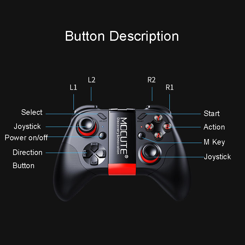 Mocute 054 Gamepad Mobile Joypad Android Joystick Wireless VR Controller Smartphone Tablet PC Phone Smart TV Game Pad. 