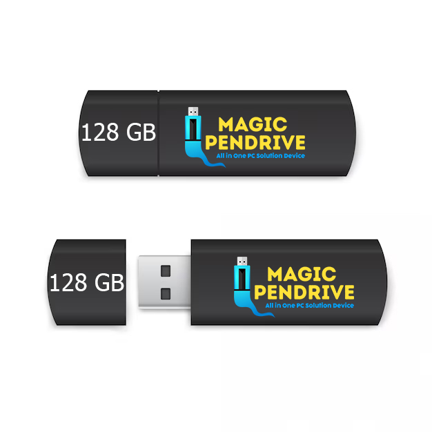 Magic Pendrive - Genuine Windows Data Recovery Antivirus Bootable Pen Drive - 128 GB ALL IN ONE COMPUTER SOLUTION DEVICE