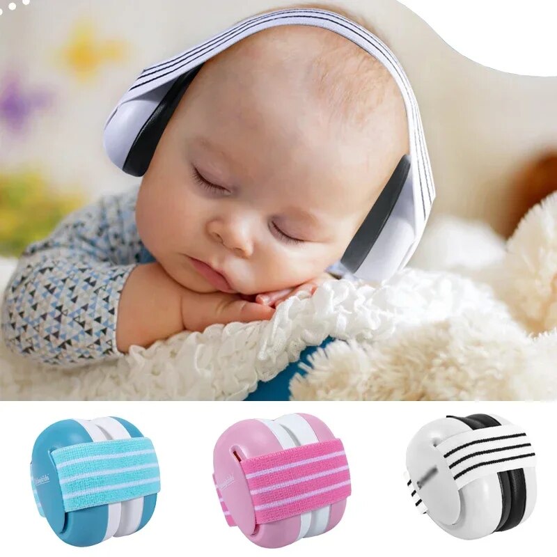 Baby Noise Cancelling Headphones Ear Protection Earmuffs For Infants with Elastic Headband Airplane Travel Baby Accessories