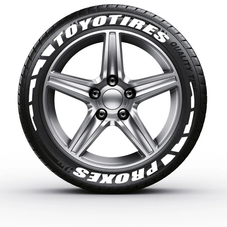 TOYO TIRES 3D Motorcycle Wheel Rubber Conjoined Lettering Decals for MT03 MT07 MT09 YZF R1 R3 R6 R15 FZ07 R1m FZ6 Raptor WR450F. 