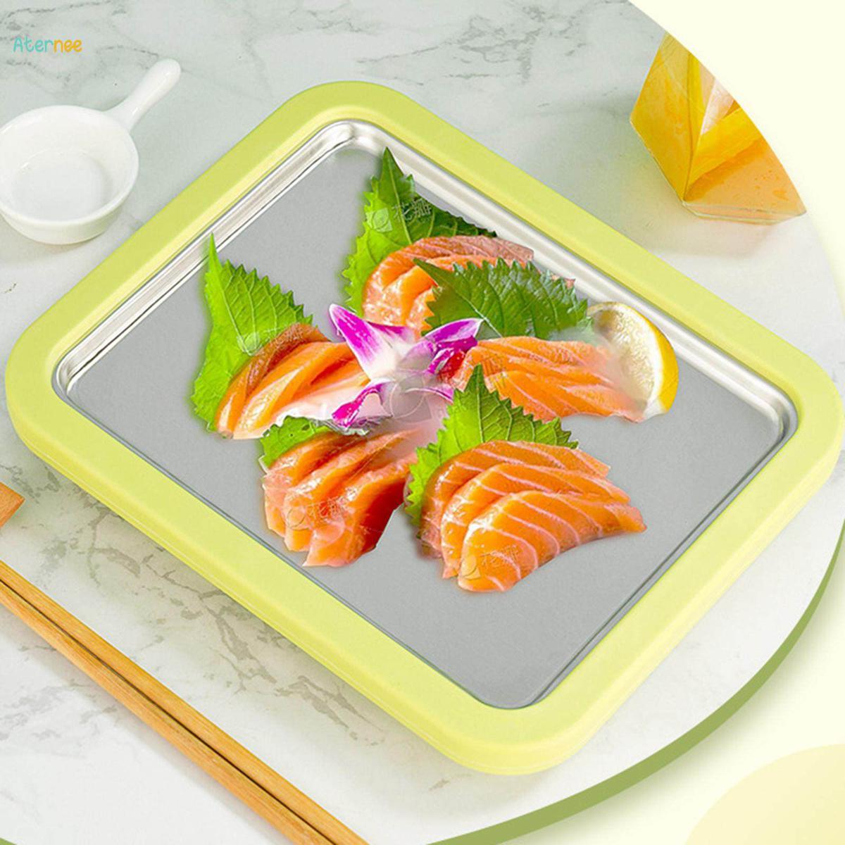 DIY Ice Cream Maker Roller Pan with 2 Scrapers Yoghurt Frying Machine Stainless Steel Freezer Pan for Parent Child Activities Summer Durable