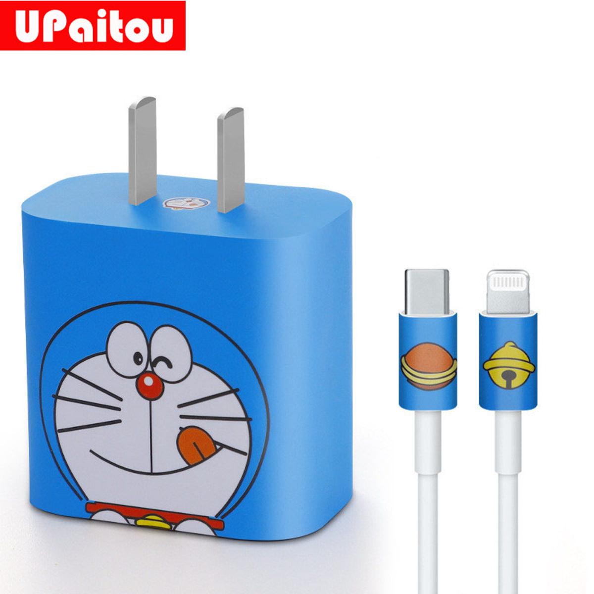Upaitou Charger Sticker 20W 18W 5W for iPhone 13 12 11 Pro Max 13 12 Mini Xs Max X XR 7 8 6 6s Plus SE 2020 Charging Head Cartoon Sticker Data Line Charger Line Protective Cover. 
