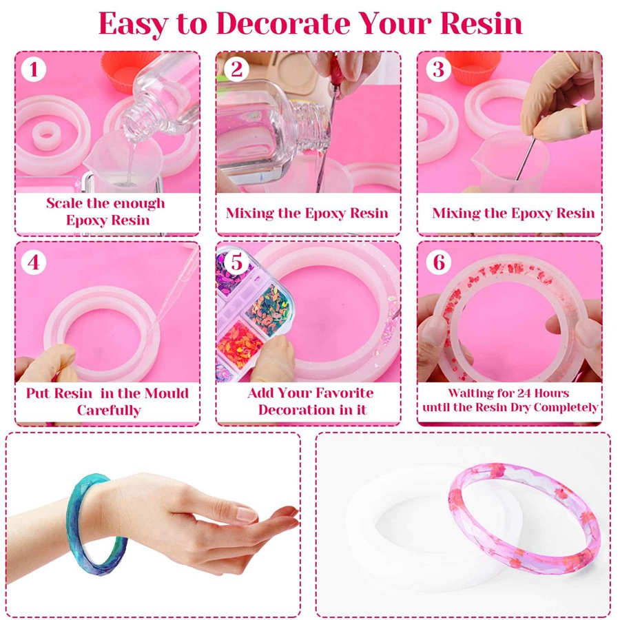 Resin Molds, 149 Pieces Silicone Resin Casting Molds and Tools Kit. 