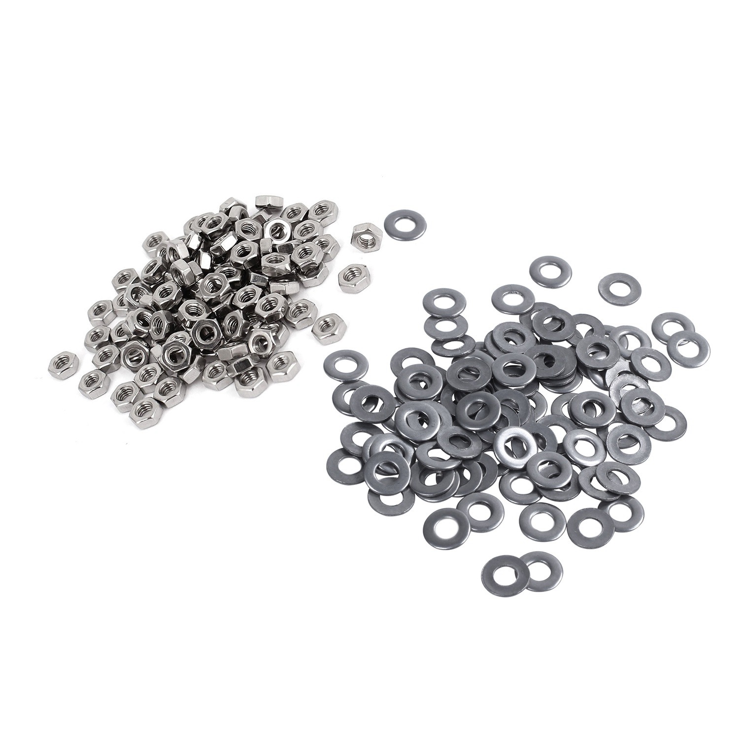 200Pcs Metric M3 304 Stainless Steel Fastener DIN934 for Bolt ,Hex Nuts & 3 Mm Metric Flat Washer