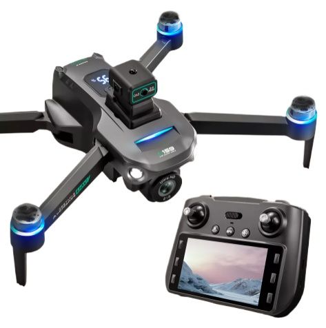 Drone G.P.S 5G Screen Remote Control 4K Dual Camera 360° Obstacle Avoidance with Built-in 5 inch Remote Display ST