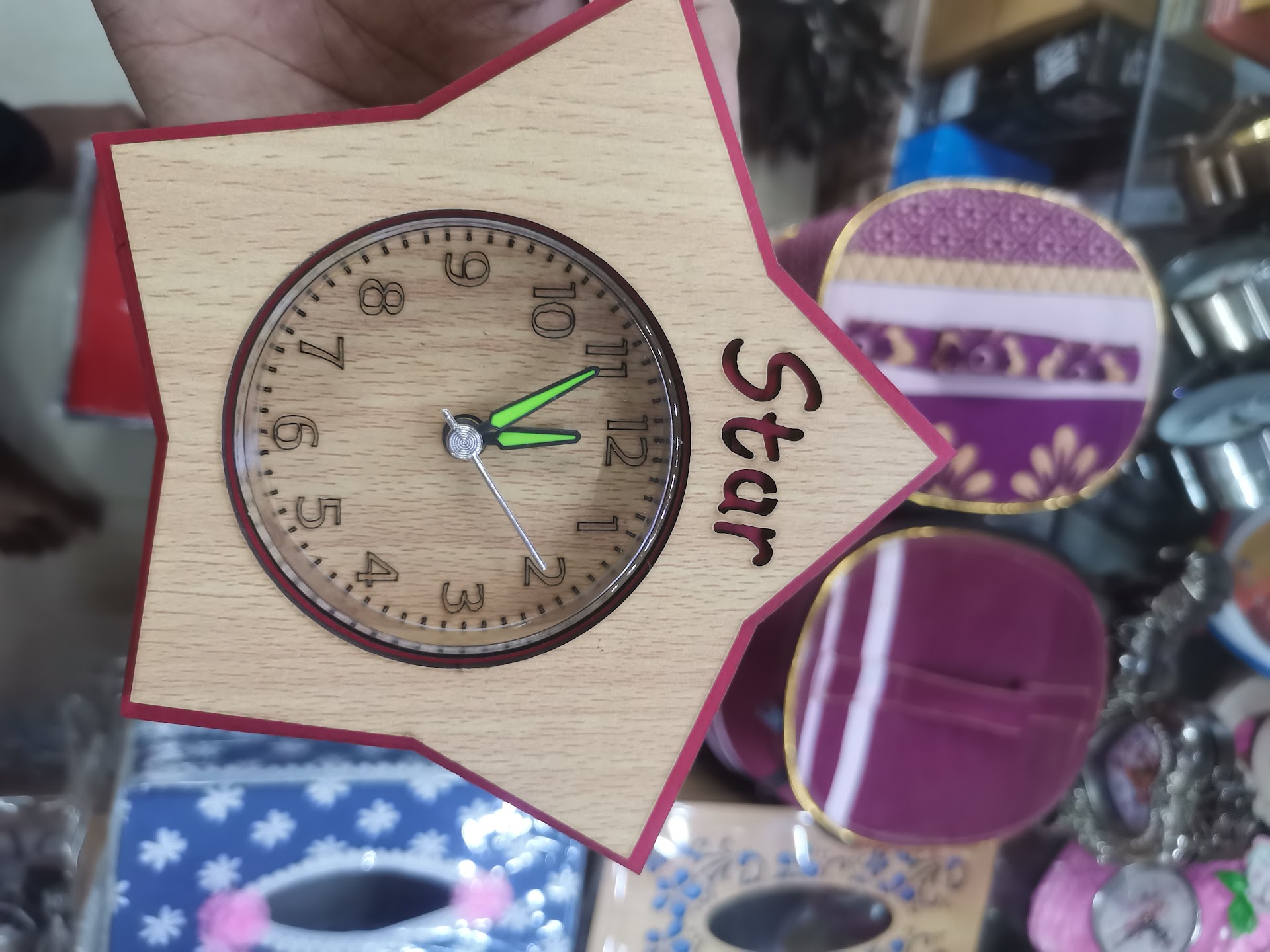 Fuji Boeki 36699 Table Clock, Diameter 3.9 inches (10 cm), Natural,. 