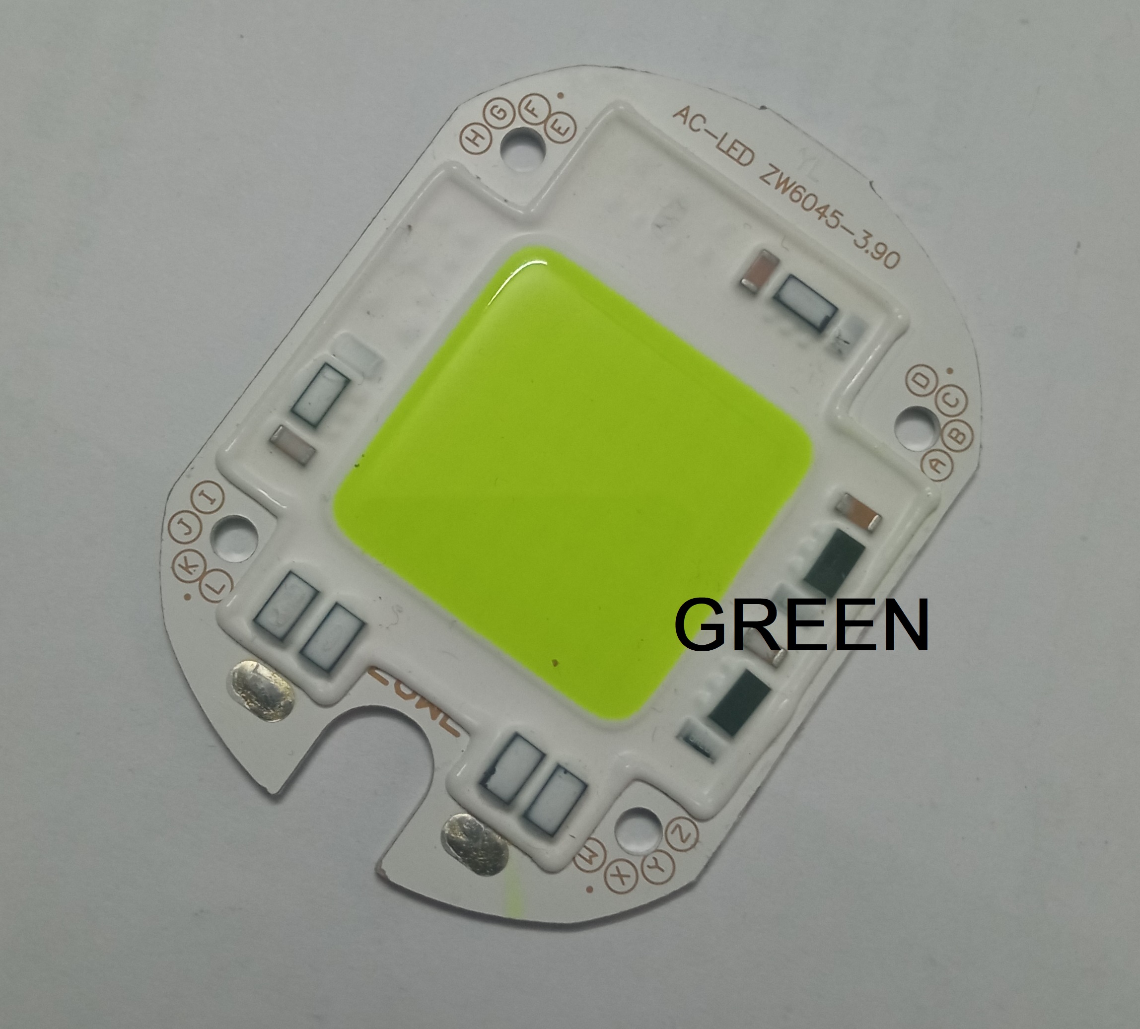 GREEN Color ZW6045 50W Direct AC 220V 50W Size 60x45mm COB SMD LED Light Chip Green COB LED Light 220V COB LED Light 50W COB Light COB LED Chip 220V COB LED Chip 50W Light Bulbs. 