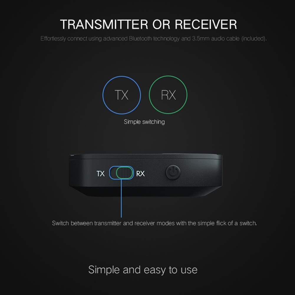 2 in 1 Wireless Bluetooth Transmitter Receiver 3.5mm Audio Adapter for TV Set-top Unit Android TV Bo. 