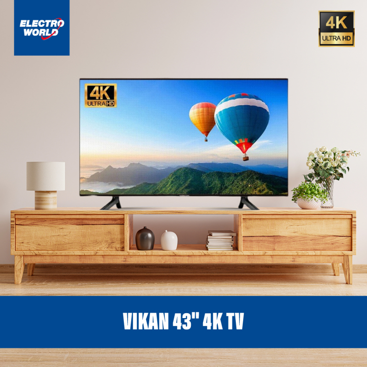 Vikan 43'' 4K UHD TV Android Smart Television With Wi-Fi Voice Control 4k UHD Led Tv Ram 2 GB Rom 16 GB