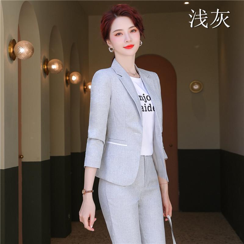 Suit Women's Spring and Summer New Korean Style Temperament Office Wear Two-Piece Suit Western Style Small Man Anti-Aging Casual Suit. 