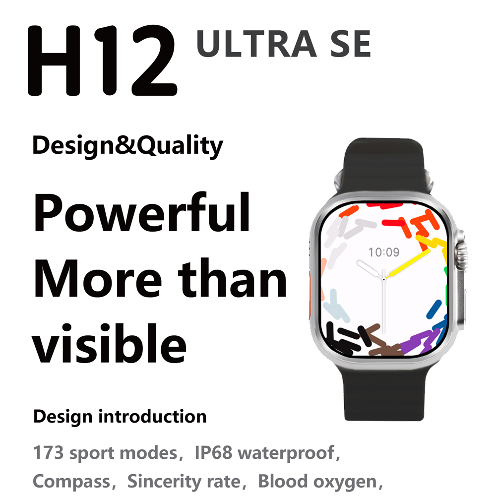 H12 Ultra SE Men Smart Watch with Strap Lock 49mm IWO Men Series 8 NFC Bluetooth Call Sports Watch.. 