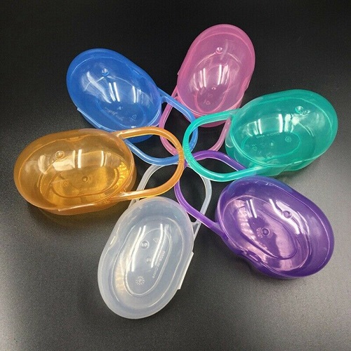 Baby Soother Nipple Container / Pacifiers Storage Travel Case Box - Color as per stock (0 to 6 Months). 
