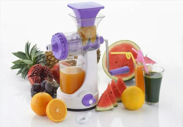 Manual Hand Fruit & Vegetable Juicer with Steel Handle (Purpel). 