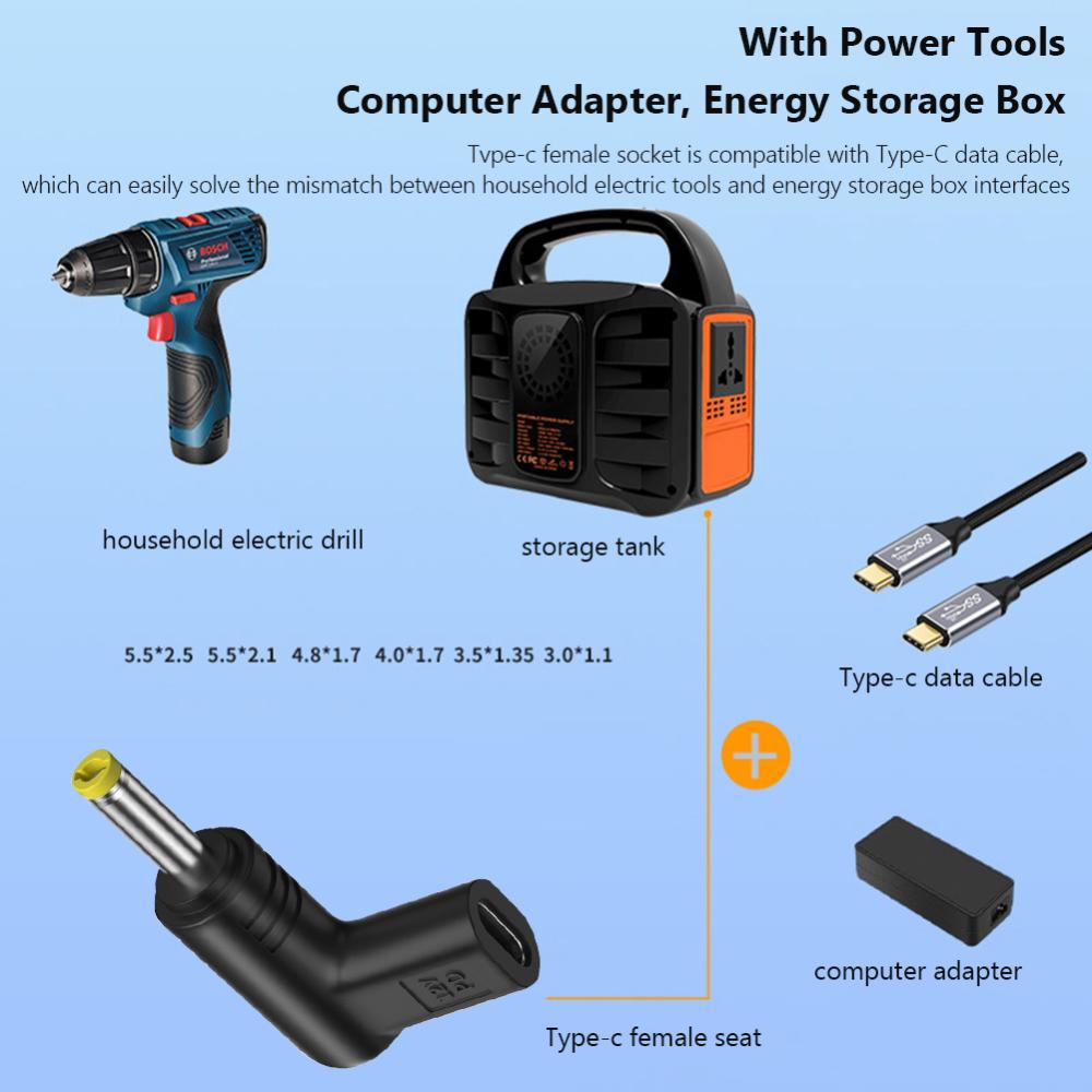 12V USB C PD To DC Power Connector Universal Type C To DC Jack Plug Charging Adapter Multifunctional Type-C Female To DC Male for Surveillance Camera. 