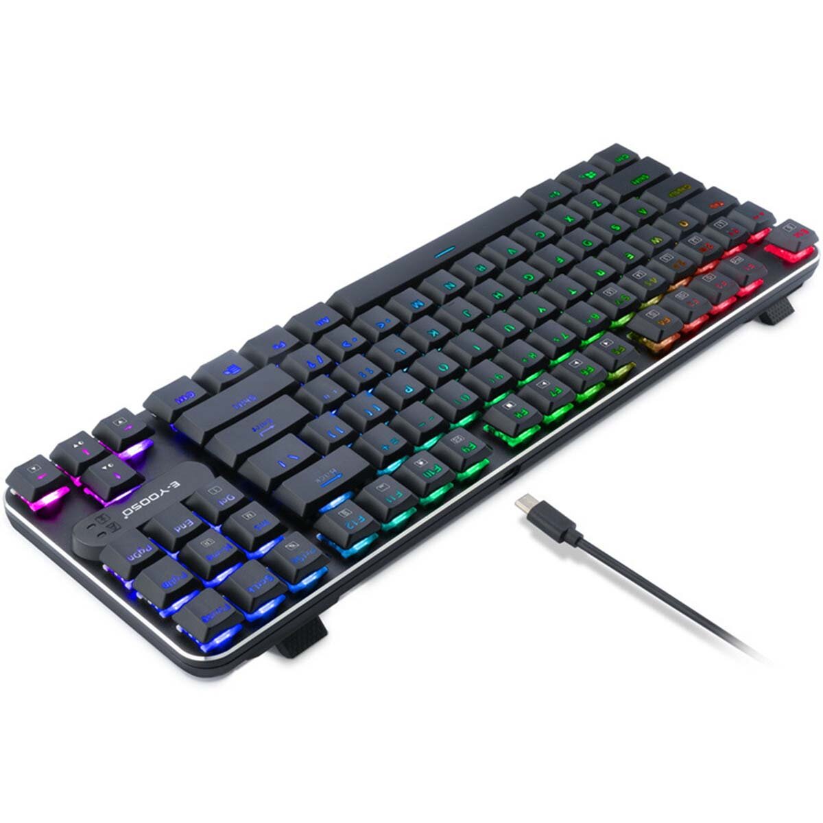 Electronic components 6 mechanical 87 key RGB USB gaming keyboard. 