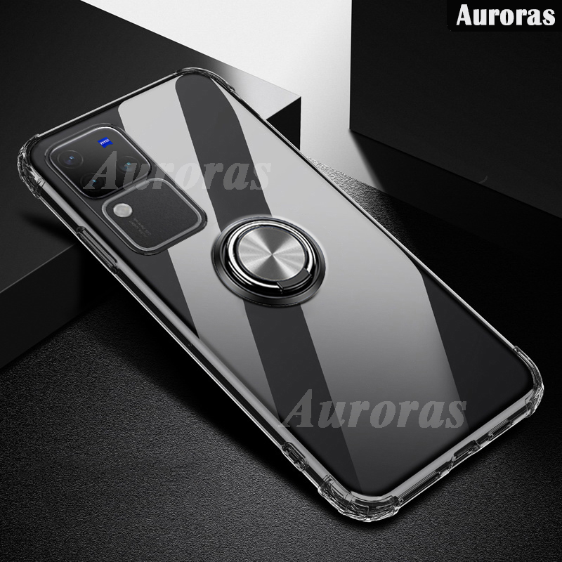 Phone cover For vivo V30 Pro 5G case shell Ring Ultra Thin Clear Car Kickstand Bracket Soft Air Cushion Shockproof Cover For vivo V30 5G Cases Housing