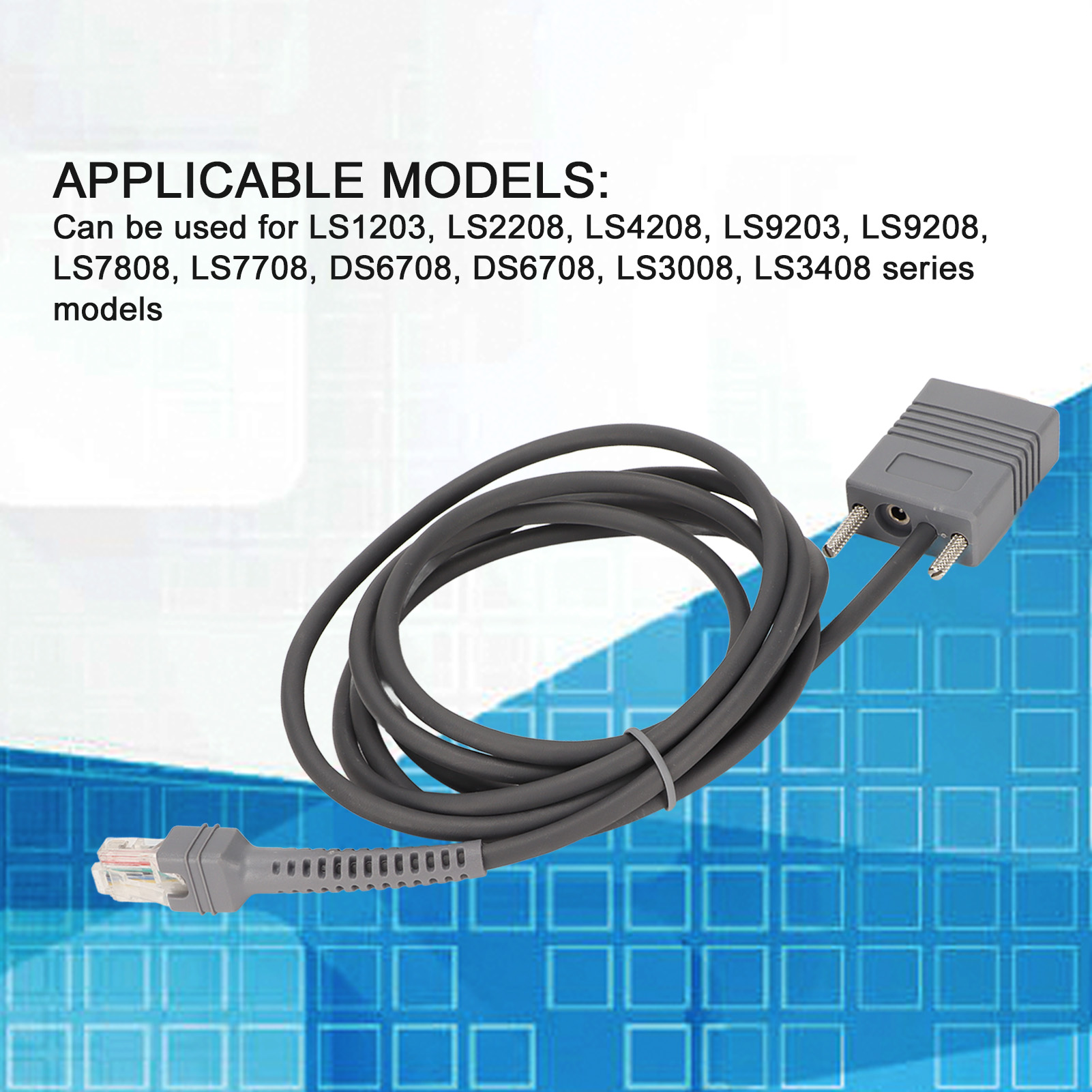 RS232 Serial Cable RJ45 Barcode Scanner For LS1203 LS4208 LS2208AP. 