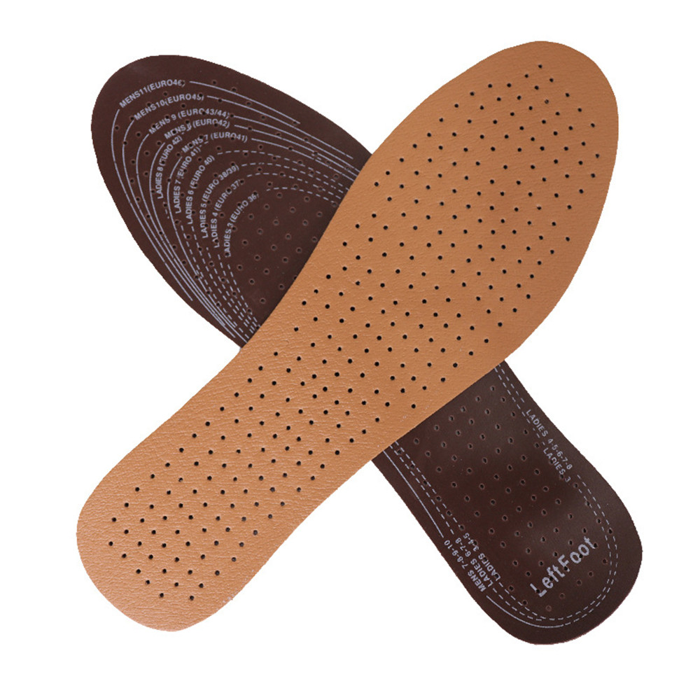 1Pair Ultra Thin Breathable PU Leather Shoe Insoles Large Size Absorb Sweat Deodorant Replacement Inner Soles Shoe Insole Pads. 