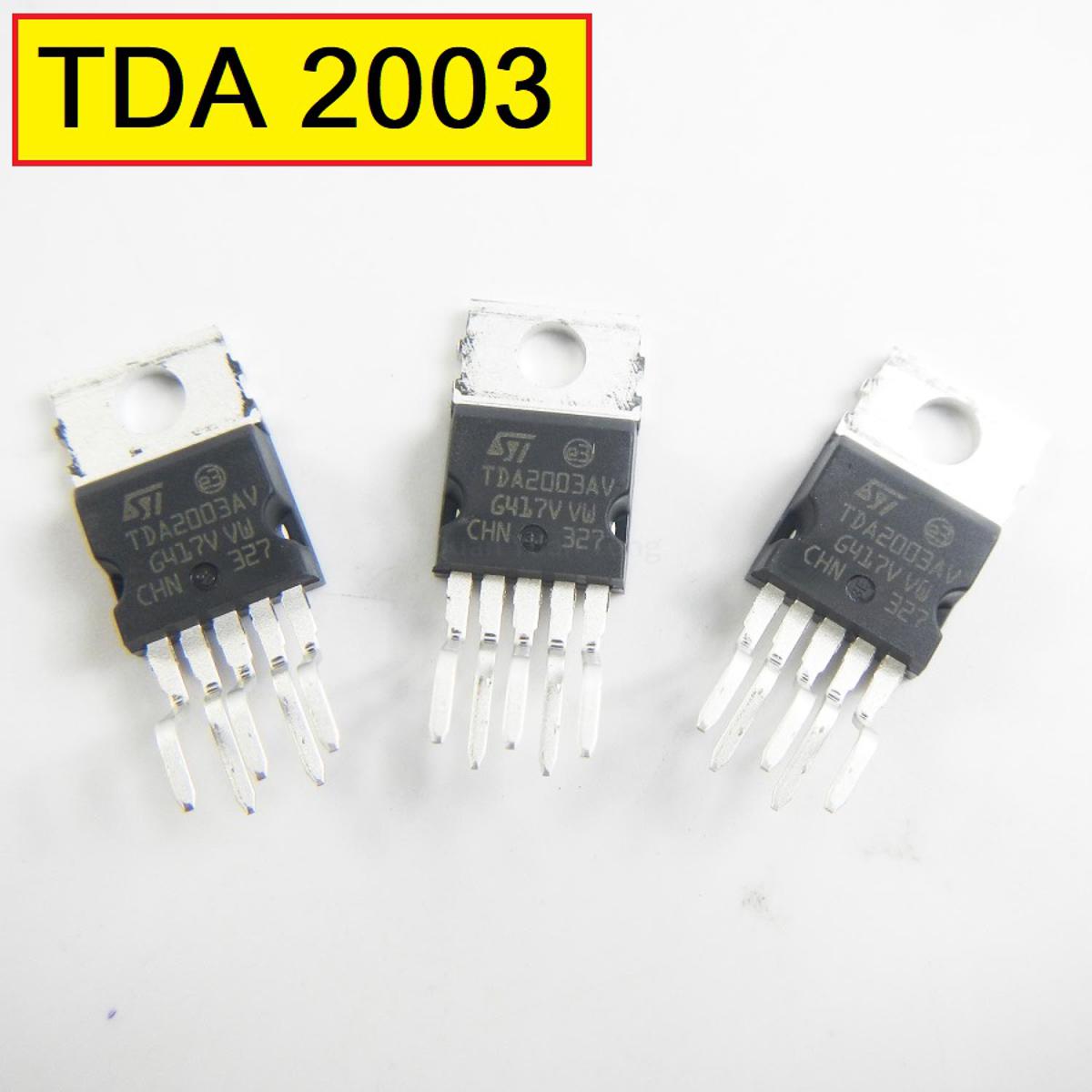 2Pcs- TDA2003A TDA2003 TDA 2003 8V 18V 10W 5 Pin Car Audio Amplifier IC TO-220-5 Package 10 Watt Mono Hi-Fi Audio Power Amplifier IC Home Entertainment Amplifiers