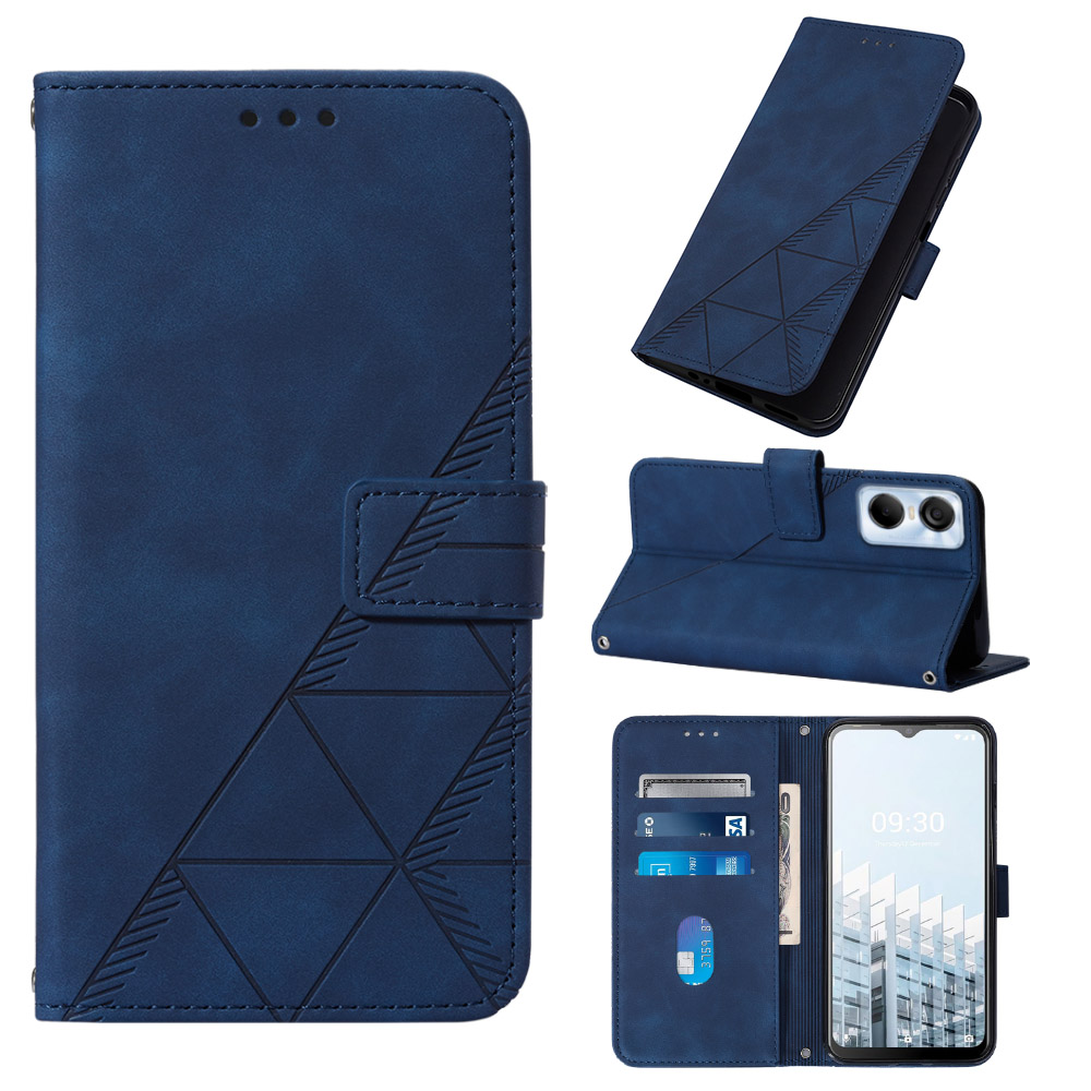 lthmy for Tecno POP 6 Pro case slim Embossed PU Leather Flip Stand Wallet Card Slots Cover