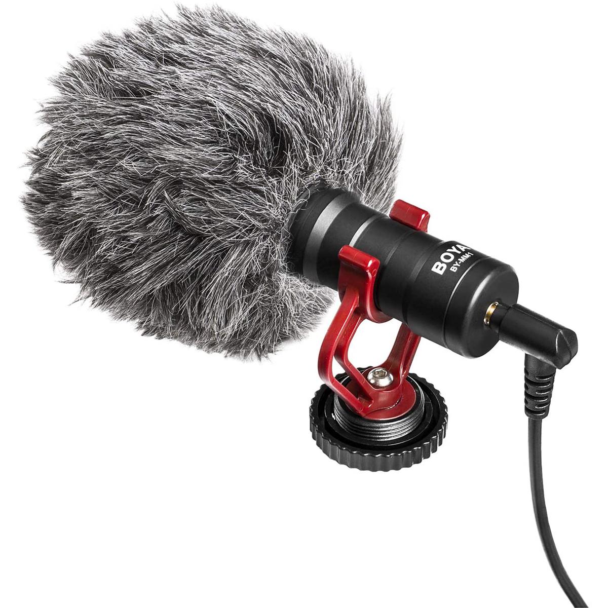BOYA BY-MM1 (for iPhone, Android Smartphones, DSLR Cameras Camcorders - Battery-Free Camera Microphone Vlog Video Mic) 1 Year official warranty On-Camera Shotgun Microphone. 