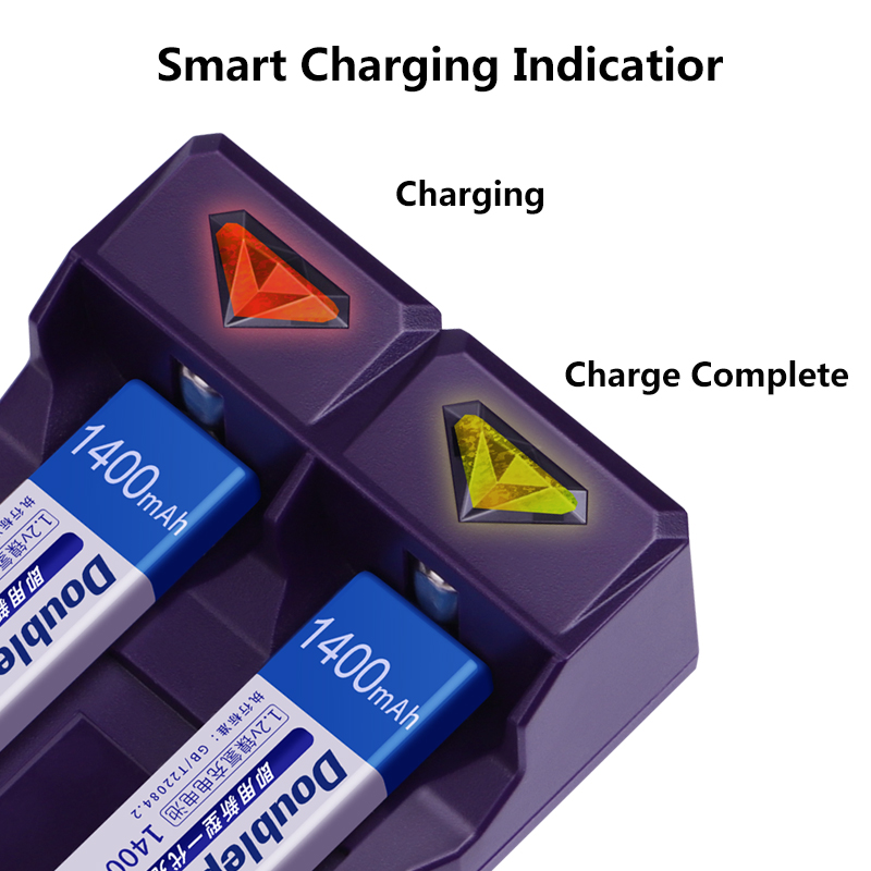 Doublepow UK201 1.2V AA/AAA/SC/C Size Fast Charging Battery Charger With Full Charge Indication System - 1 Piece. 