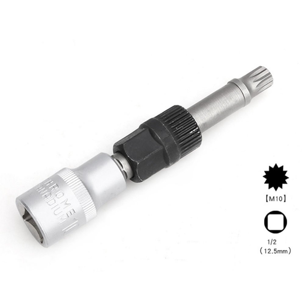 M10 Alternator Pulley Socket Drill Bit with 33 Teeth Tool Alternator Pulley Center-Bolt Remover Socket Wrench. 
