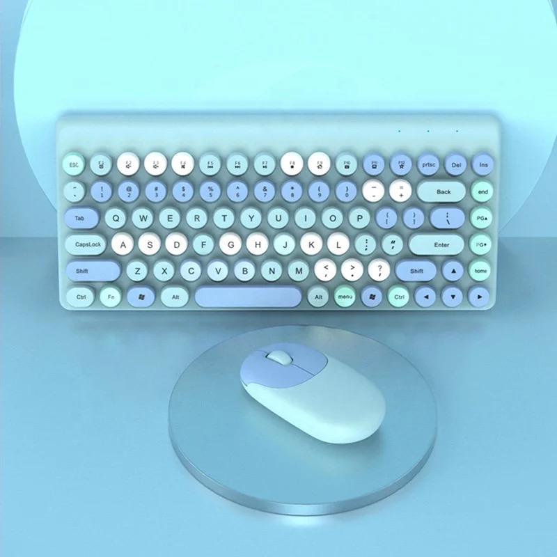 Ergonomic Keyboard and Mouse Set | 2.4Ghz USB Wireless Office Keyboard with Multi-Media Function Keys and Number Pad for PC Computer Windows | Bluetooth Keyboard Mouse Kit | Colorful Mechanical Keyboard Set | Wireless Keyboard and Mouse Combo-Nadra-QW02. 
