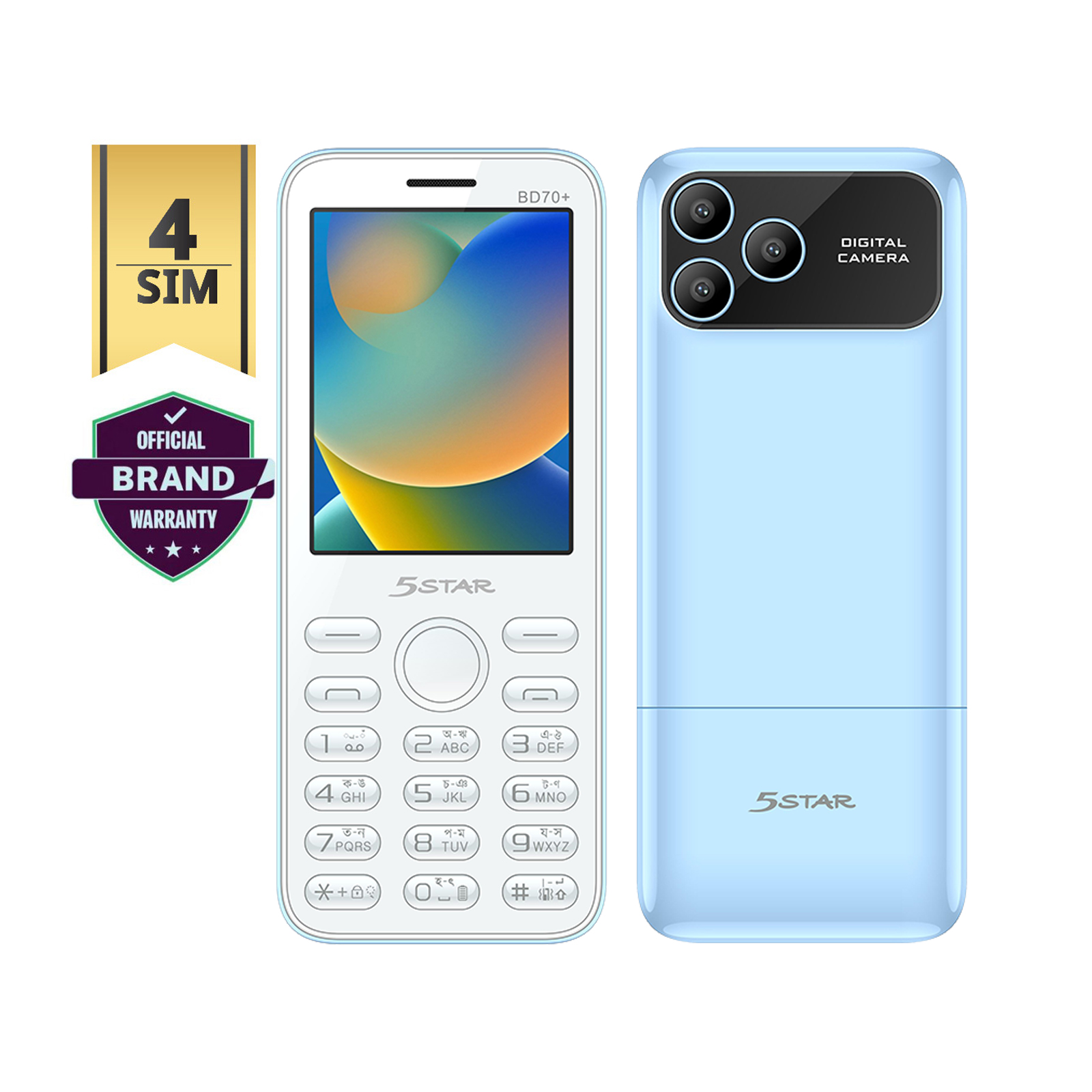 4 SIM BD70 + 2.8 inch  Big Display  supper power Battery Feature Button Mobile Phone Powerful Network Super Design with Magic Voice strong Battery  Type C charger