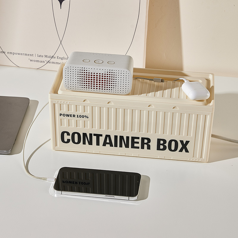 Cable Management Box With Lid Large Cable Organizer Box Cord Hider Box to Hide Surge Protector for Home Power Strip Holder. 