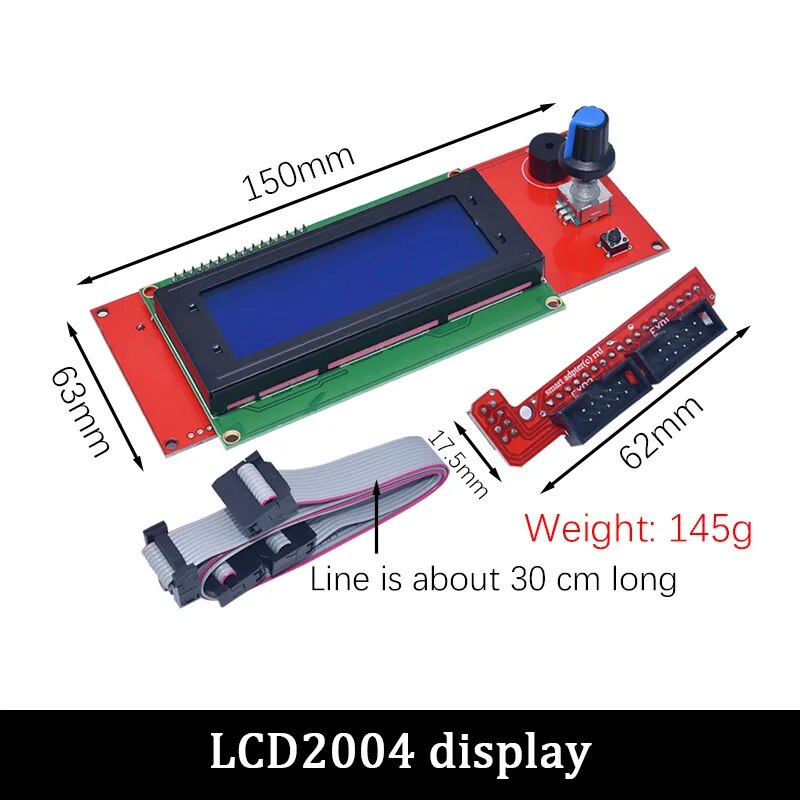 LCD 2004 12864 Control Panel Smart Controller Display Compatible with Ramps 1.4 Ramps 1.5 Ramps 1.6 For RepRap Mendel 3D Printer. 