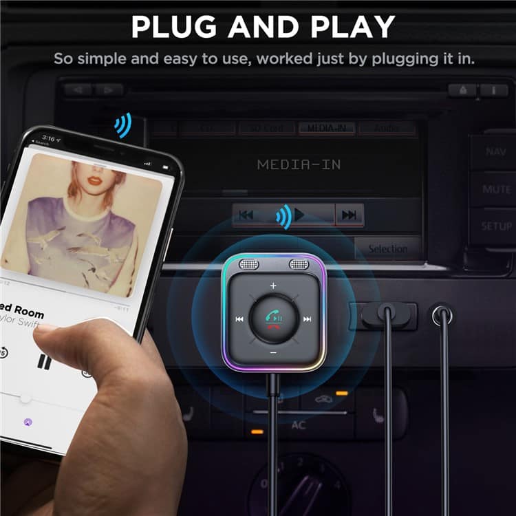 Joyroom JR-CB3 Receptor de Bluetooth BT 5.3 Receptor Inalámbrico ENC Reducción de Ruido Adaptador de Audio Para Automóviles. 