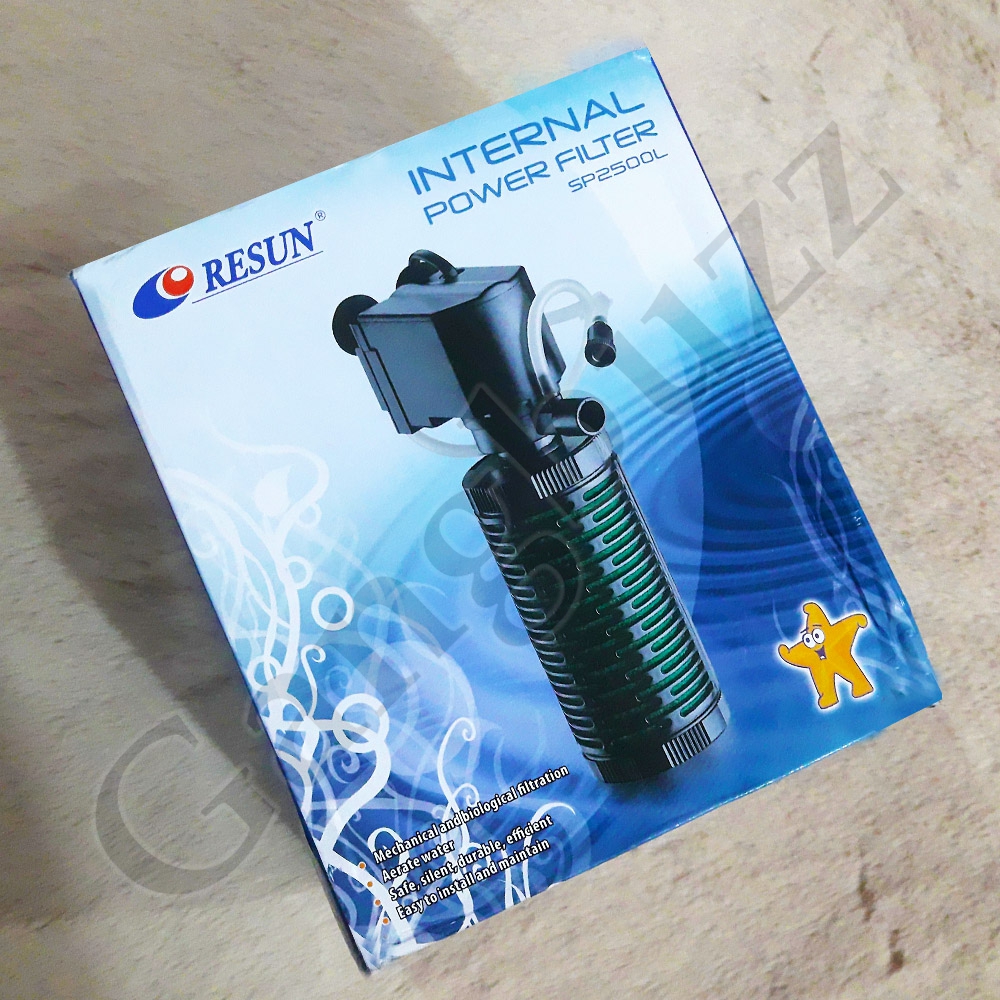 High-Powered Aquarium Internal Power Filter – Resun SP-2500L - Full Submersible Both Mechanical & Biological Filtration To Fresh & Salt Water Tank | Keep Your Aquarium Water Clean & Oxygenated |