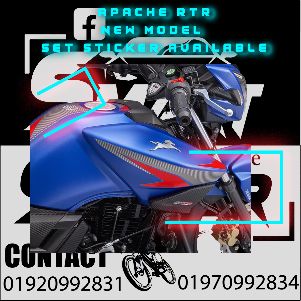 APACHE RTR SET STICKER  ||  Apache rtr body sticker ||  apache rtr new model sticker. 