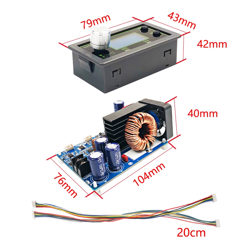 2X WZ5020L 20A 1000W DC DC Buck Converter CC CV Step-Down Power Module Adjustable Voltage Regulated Power Supply. 