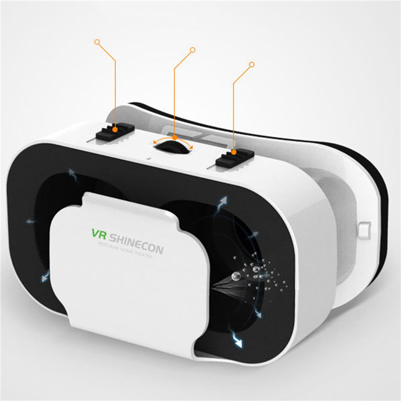 2X BOX 5 Mini 3D Glasses Virtual Reality Glasses VR Headset for Cardboard Smartp White. 