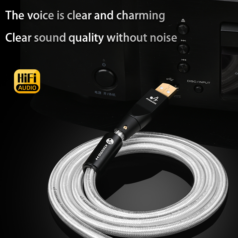 ATAUDIO Hifi USB Cable DAC A-B C-B C-C Digital AB Audio A to B high-end Type A to Type B Hifi usb otg typec Cable. 