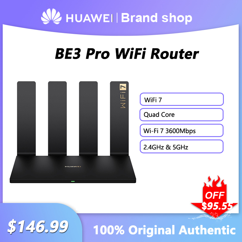 Huawei BE3 Pro WiFi Router Quad Core Network Signal Wi-Fi 7 3600Mbps 2.4GHz 5GHz Wireless Amplifier For Home Office