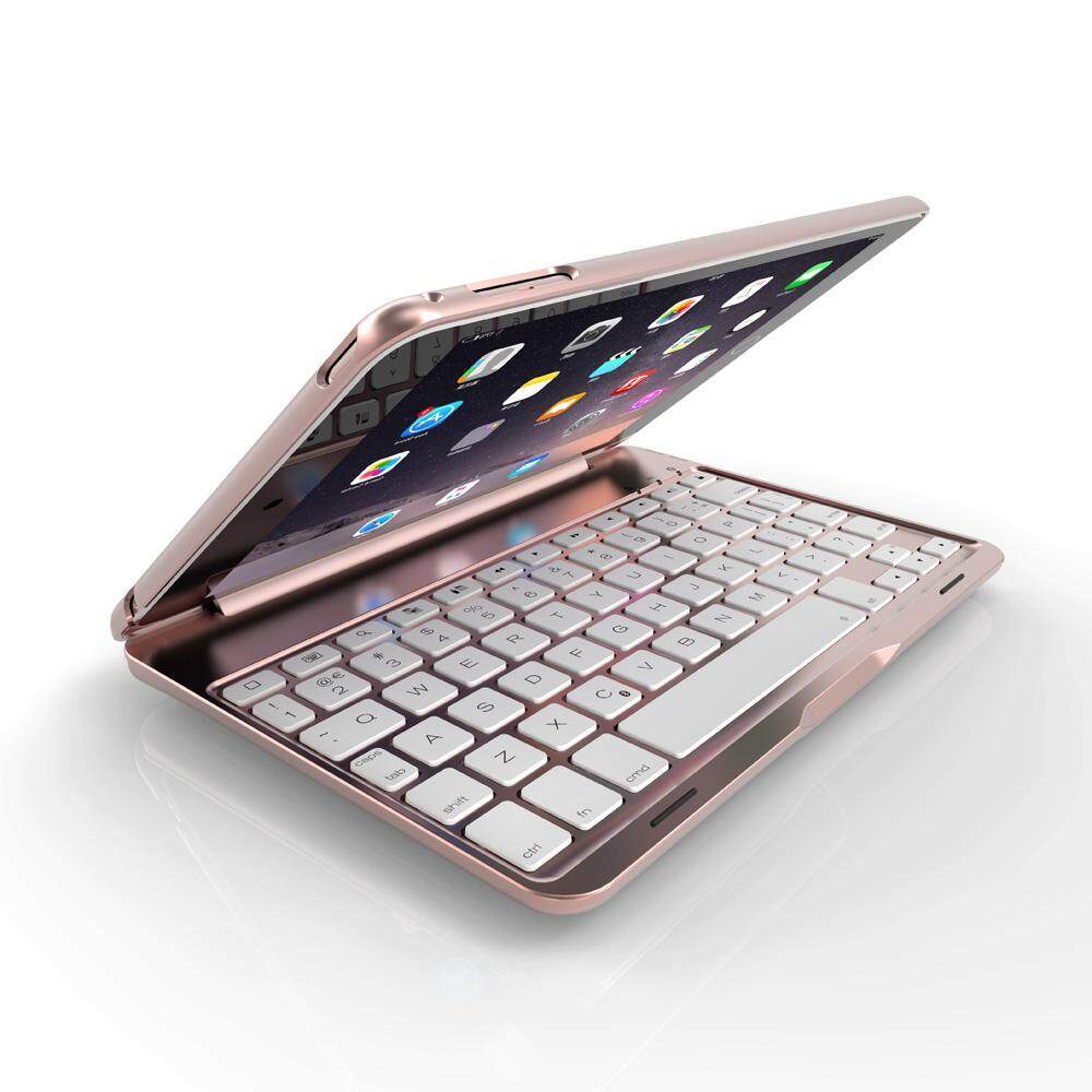 Keyboard Case Apple IPad Mini 1/2/3 7 Colors Folio Backlit Light Colorful Bluetooth Keyboard Case With Executive Multi Function Case For IPad Mini 1/2/3 7.9 Inch (Silver). 