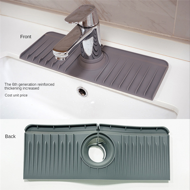 2Piece Faucet Mat Faucet Handle Drip Catcher Tray Flexible Sink Splash Guard Behind Faucet for Kitchen Counter, Bathroom. 
