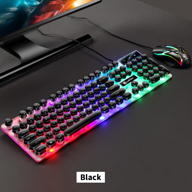 【Free Gift】GTX3000 Backlit Gaming Keyboard Mouse Combo Mechanical Feel Computer Gaming Set LED Backlight USB Keyboard Mouse Set Backlit Full Size 键盘 鼠标 Papan Kekunci Wire Tetikus Win XP/7/8/10 For PC/Laptop. 