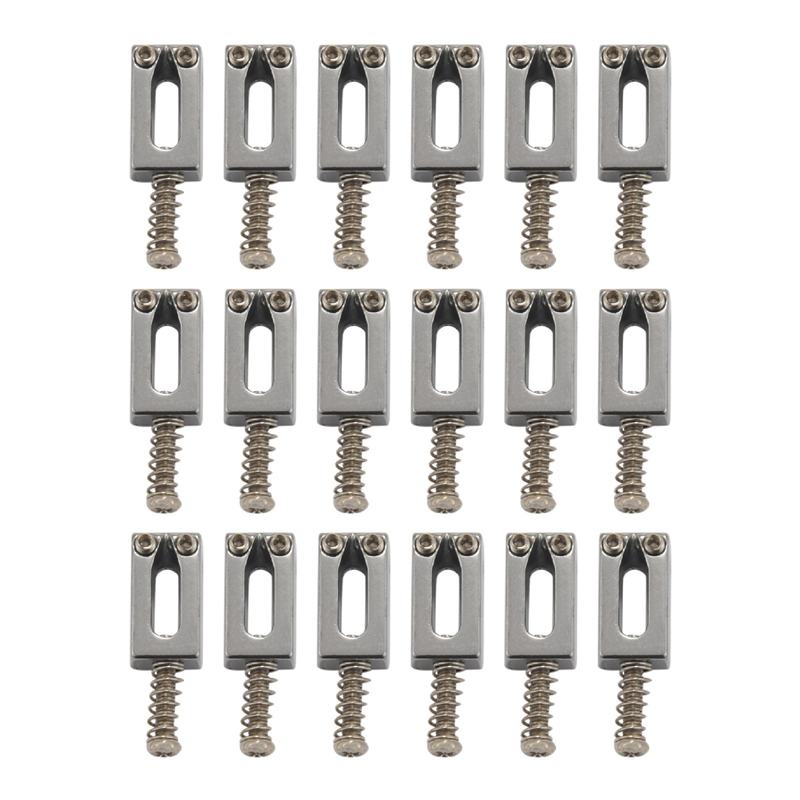 18 Pieces Electric Guitar Bridge Saddles Flat Set for Strat Tele Guitar Replacement