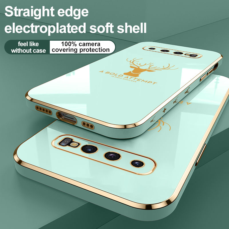 For Samsung Galaxy S10 Phone Case, Aesthetic Drop Resistant Straight Edge Electroplated Soft Shell. 