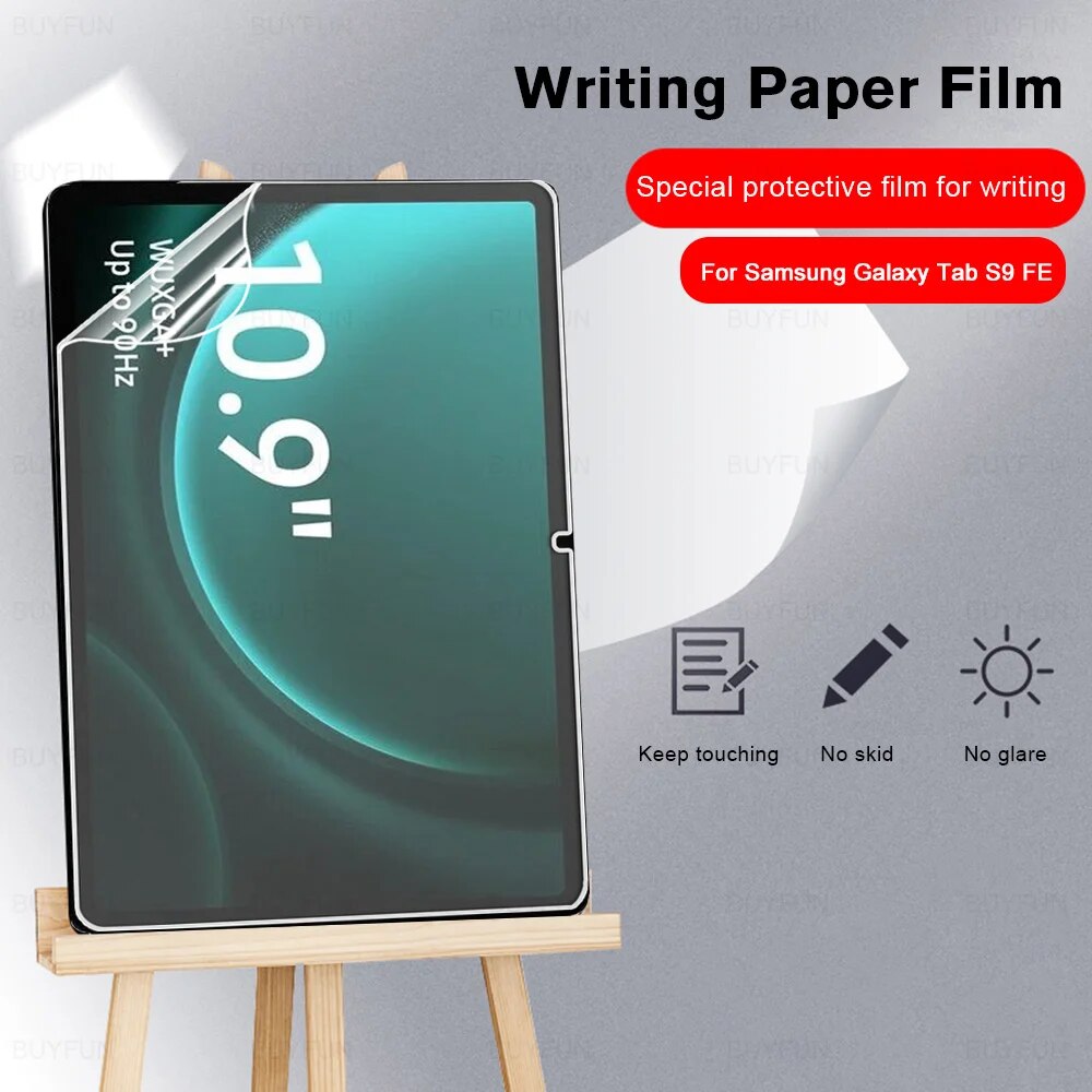 Matte Soft PET Film For Samsung Galaxy Tab S9 FE 10.9 TabS9 FE+ 12.4 A9+ A9 Plus S9FE Like Writing Painting Screen Protector