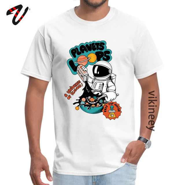 Planets cereal loops spaceman men's T-shirt Elon Musk Mars SpaceX Russia tshirt plus size fashion funny print tshirts custom. 