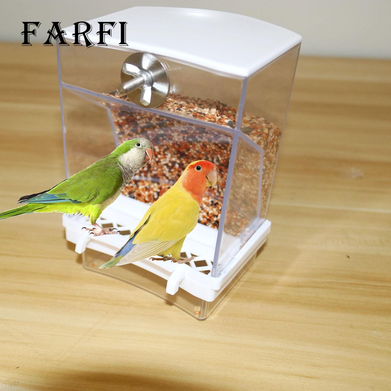 Easy to Observe Bird Feeder Large Capacity Automatic Bird Feeder for Parrots Transparent Hanging Food Container for Cage. 