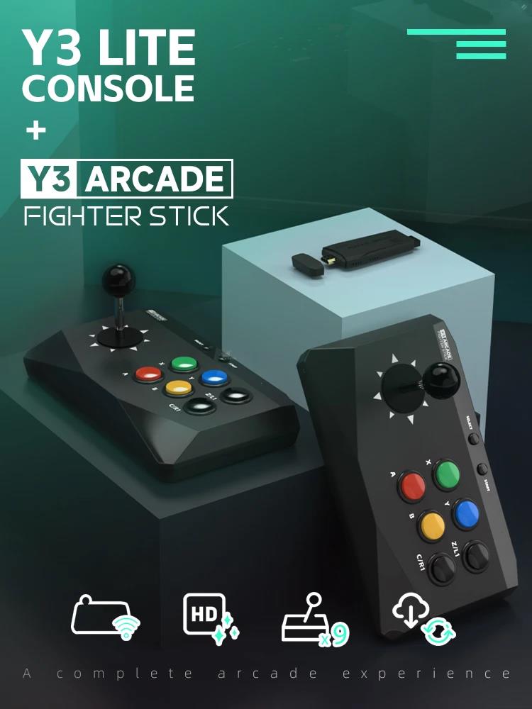 DATA FROG Y3 Arcade 4K Video Game Console with Game Arcade Keyboard Built-in 20000 Games Stick For PS1/FC/GBA Retro TV. 