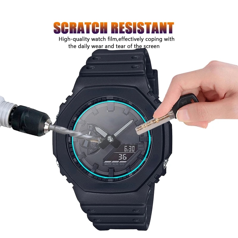 2Pcs 9H Tempered Glass Screen Protector For Casio G Shock GA-2100 GA-2000 GA-2110 GM-2100 GMA-S2100 GA-2200 GA-B2100 GMA-S2100. 